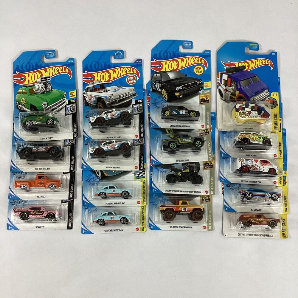 Mattel Hot Wheels Diecast Lot Of 17 Sealed Car New Art Speed Baja Rod Squad